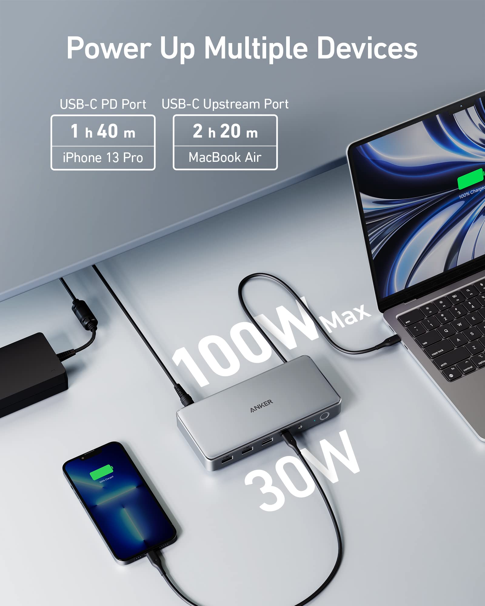 Anker 10-in-1 USB C Docking Station, Displaylink Docking Station with Dual HDMI and DisplayPort for Windows Laptops, MacBook Air/Pro 13/16 inch and More - Image 7