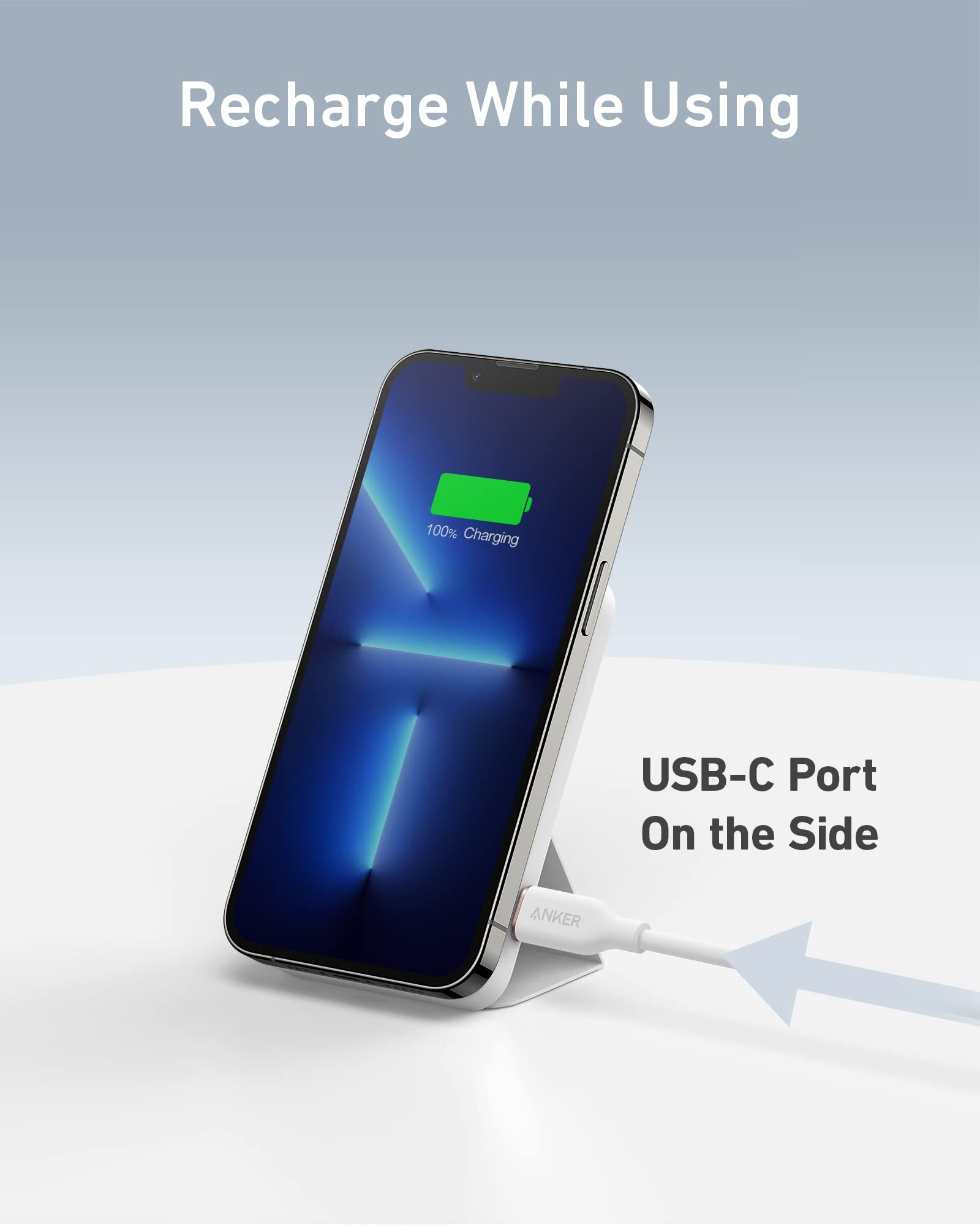 Anker 622 Magnetic Battery (MagGo), 5,000mAh Foldable Magnetic Wireless Portable Charger with Stand and USB-C Port (On the Side), Magsafe-Compatible for iPhone 16/15/14/13 Series - Image 6