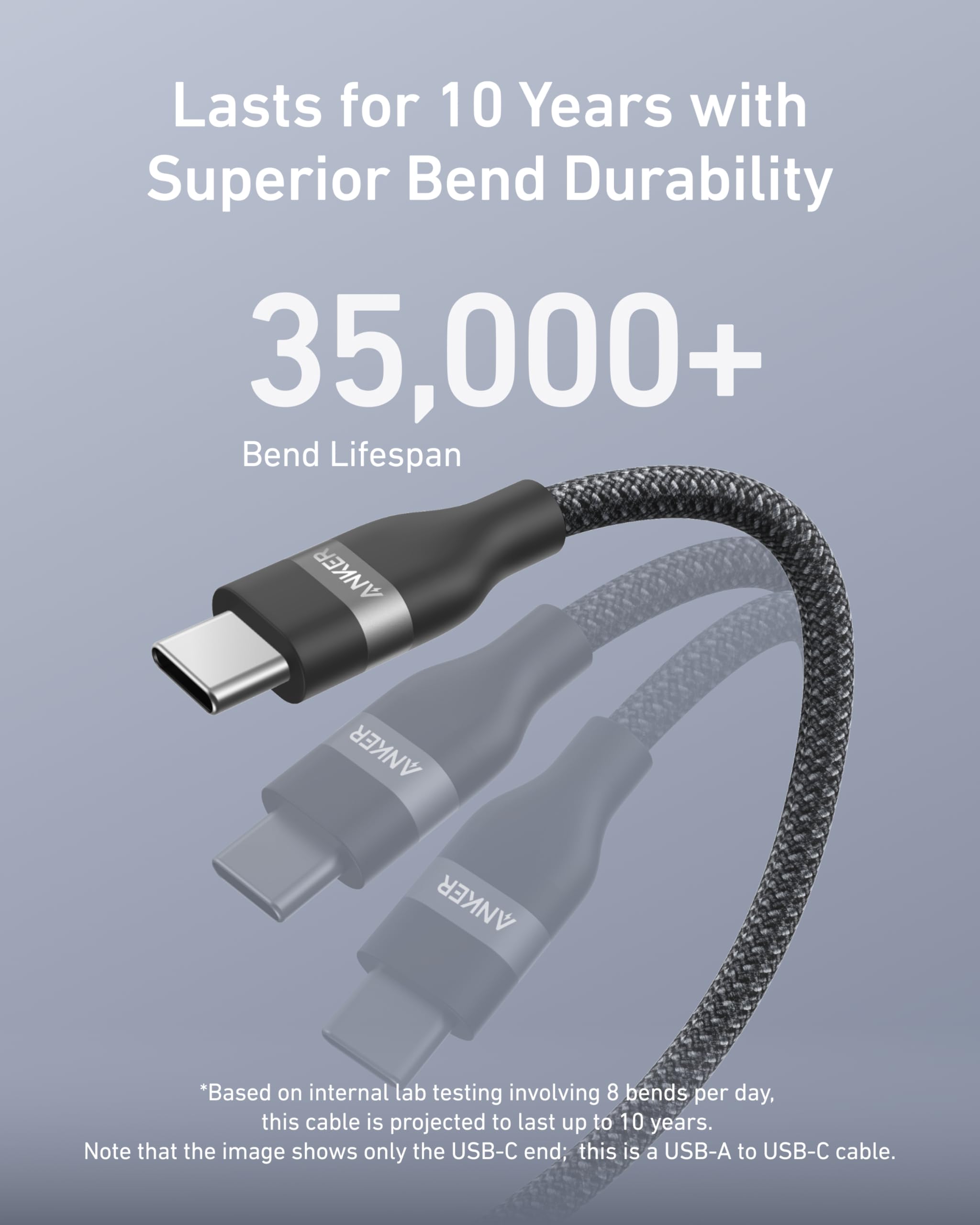 Anker Car Carplay Cable for iPhone 17 16 Pro Max Plus, Upcycled Braided USB A to USB C Car Charger Cord for Samsung Note20 and More (3FT, Black) - Image 3
