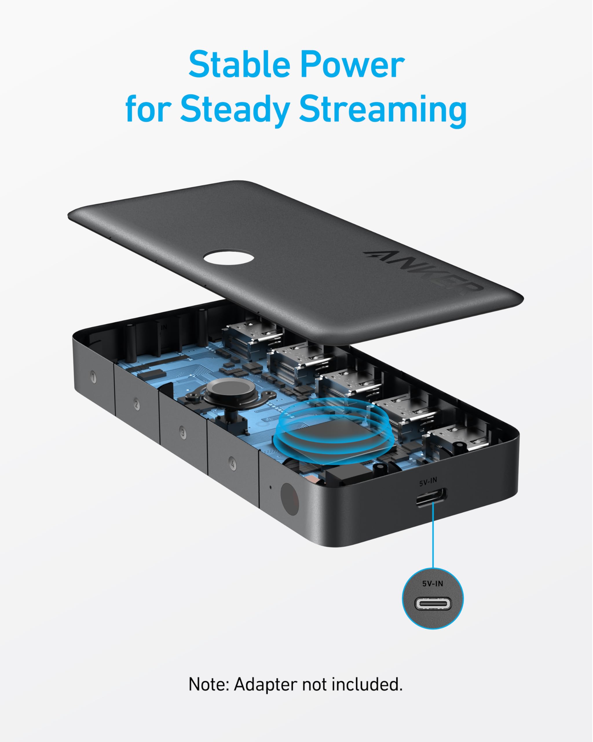 Anker HDMI Switch, 4K@60Hz HDMI Switcher, 4 in 1 Out with Smooth Finish, Supports HDR/3D/Dolby/DTS, Compatible with Laptops,PC,Xbox,PS5/PS4,Projector(Charger and Remote Control Batteries Not Included) - Image 5