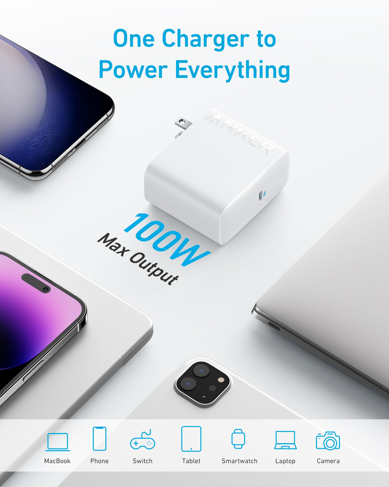 Anker MacBook Pro Charger, Compact and Foldable 100W USB C Charger for MacBook Air, Samsung Galaxy, iPad Pro, and More, 5FT USB C Cable Included - Image 3