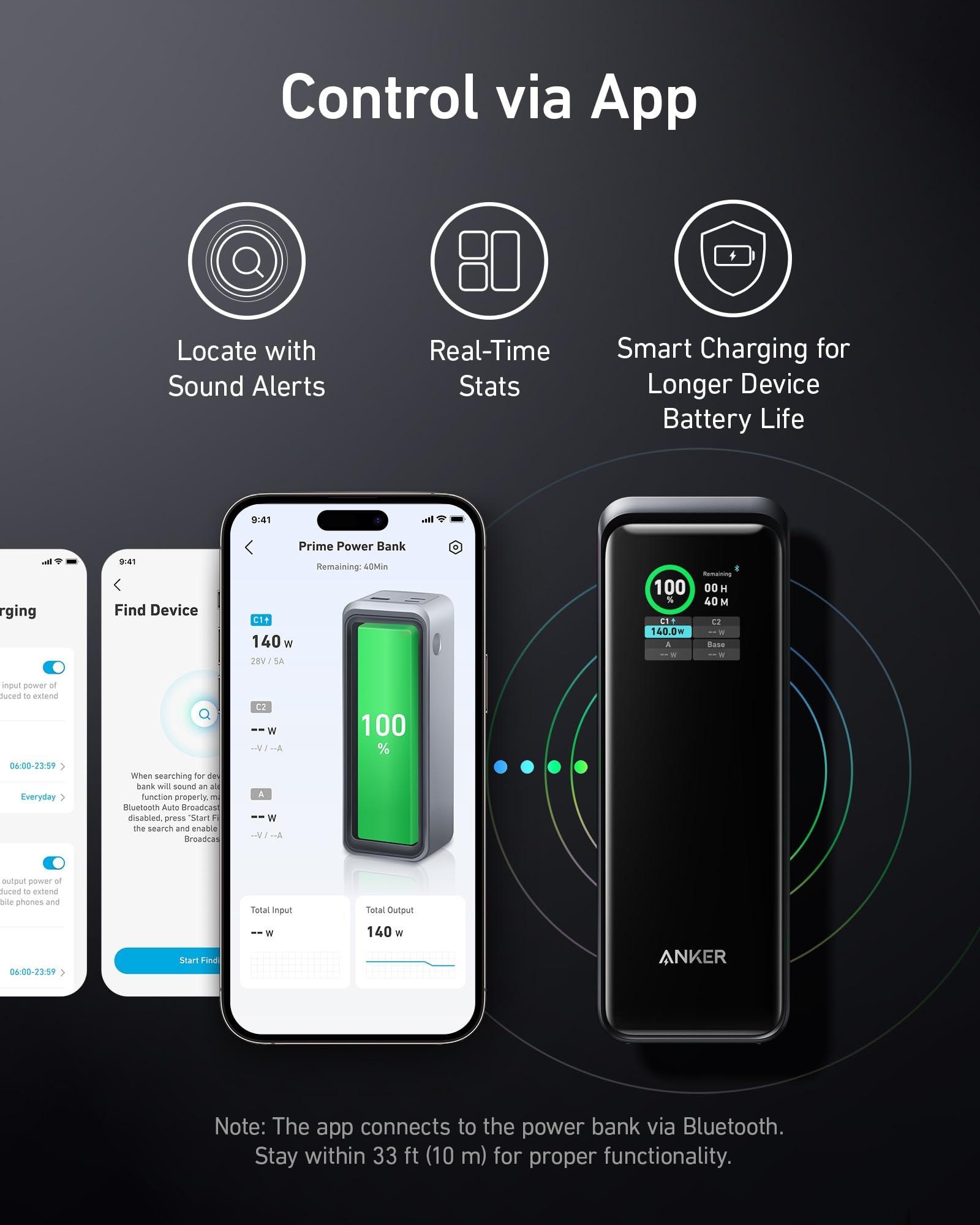 Anker Prime Power Bank, 27,650mAh 3-Port 250W Portable Charger for Travel, TSA-Approved, Smart App, for MacBook Pro/Air, iPhone 16/15/14 Series, Samsung, Laptops, and More (Charging Base Not Included) - Image 3