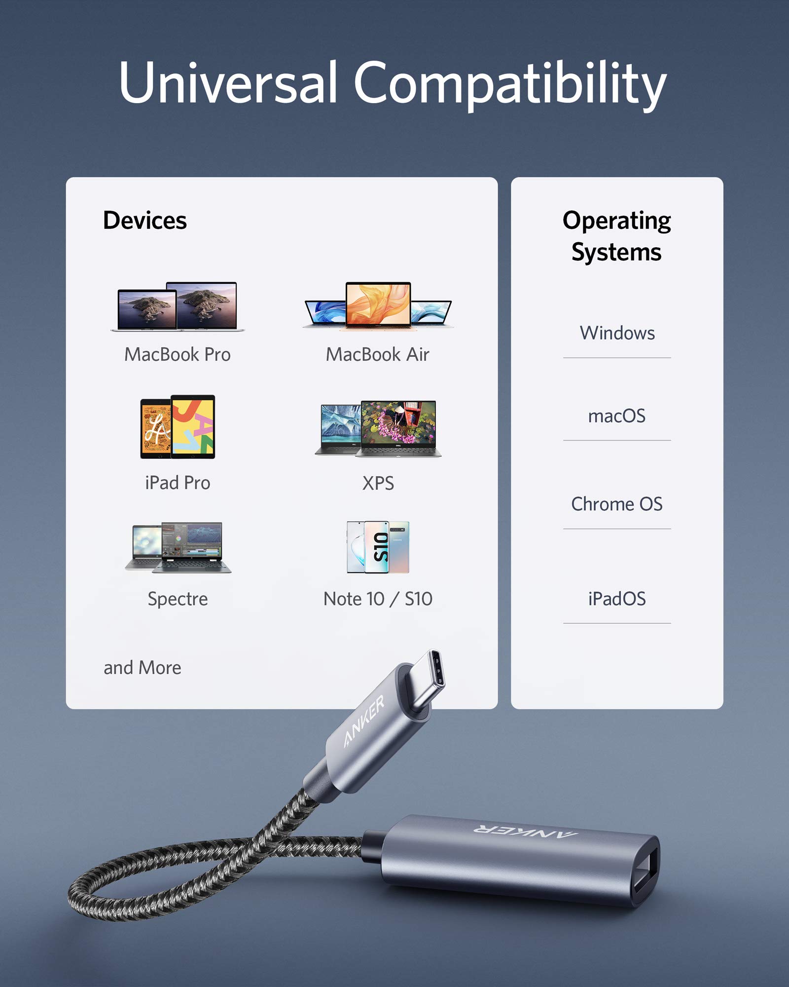 Anker USB C to DisplayPort Adapter for Home Office (4K@60Hz), PowerExpand+ Aluminum Portable USB C Adapter, for MacBook Pro, MacBook Air, iPad Pro, XPS 15/13, Spectre, Surface, and More - Image 5